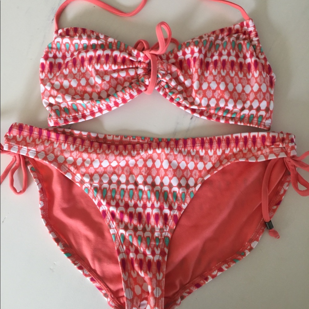 Converse coral/pink two piece swim